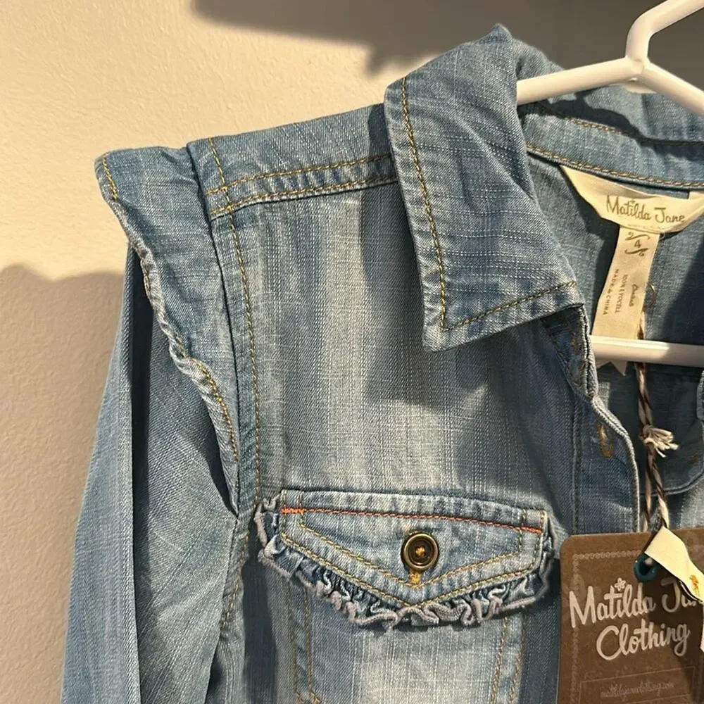 Matilda Jane size 4‎ Lyle’s Button Down Denim Shirt